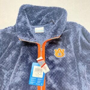 NWT Columbia, Auburn, Tigers, fuzzy fleece jacket women's M,full zip orange trim